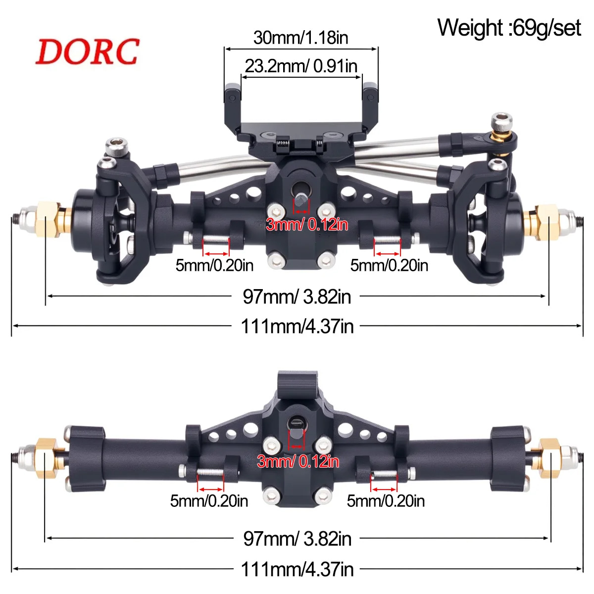 Rc Hobby Products - SCX24 1/24용 서보 마운트가 있는 플라스틱