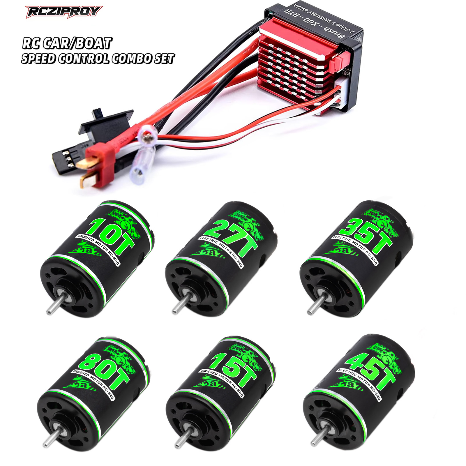 Esc Waterproof 60A - RC 540 10T-80T 방수 브러시 모터,