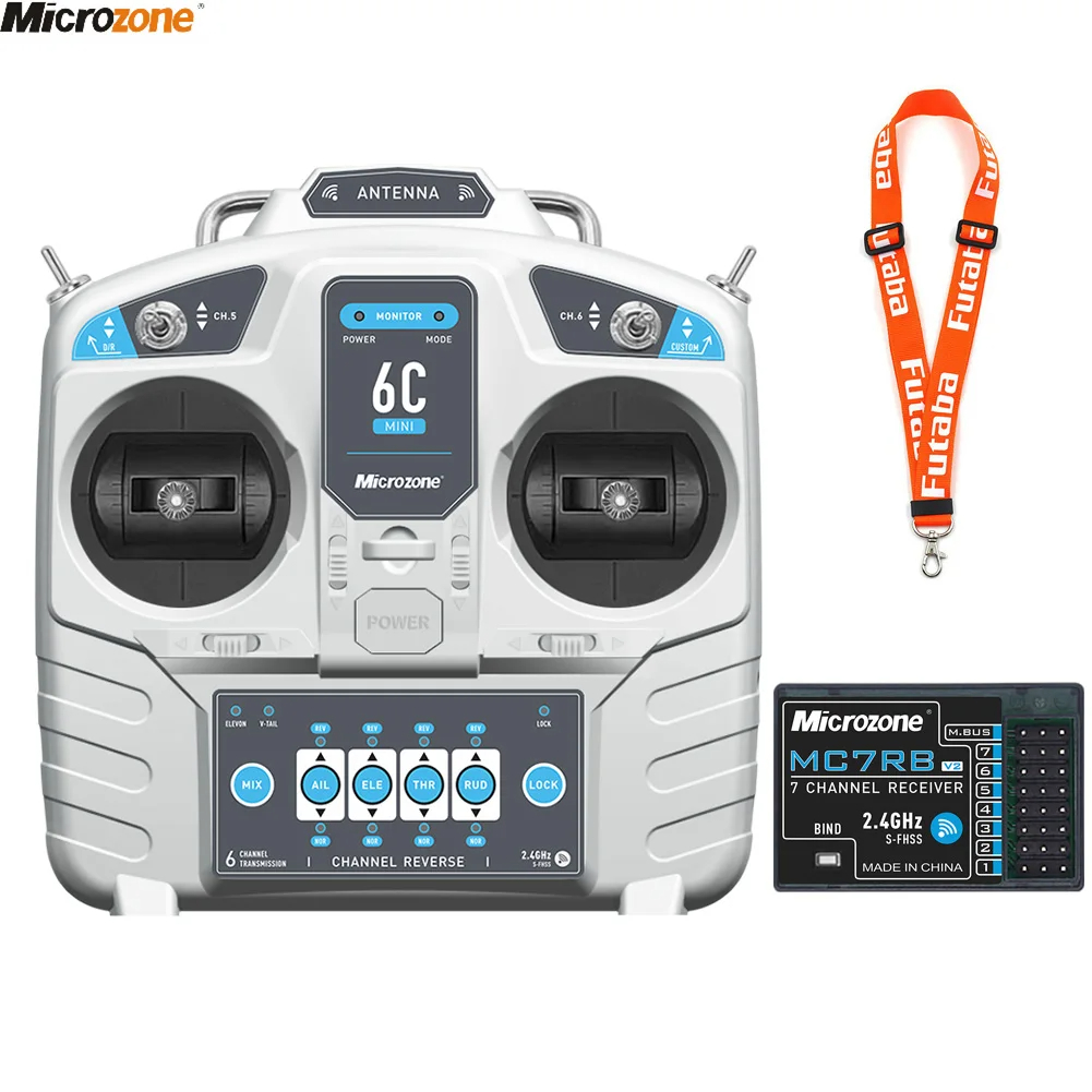 Radio Transmitter 6Ch - MicroZone MC6C 미니 V2 컨트롤러 송신기,