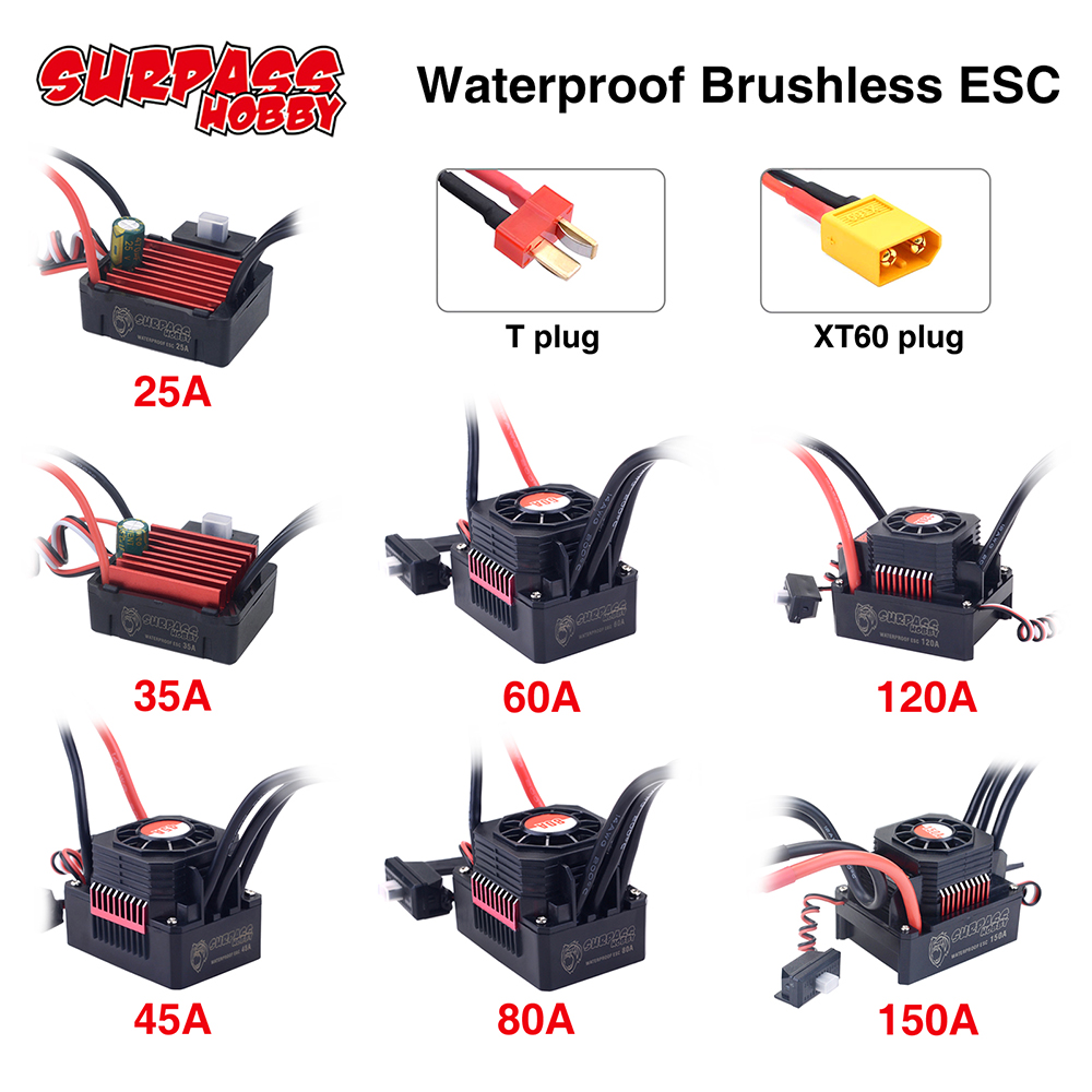 SURPASSHOBBY ESC 150A 80A 120A - Esc Waterproof 60A 리뷰 및 가격