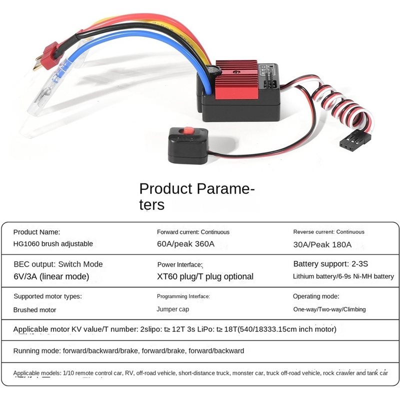 BEDW-HG1060 방수 60A 브러시드 ESC 3A - Esc Waterproof 60A 리뷰 및 가격